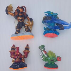Vibrant Action Figure Set with Gold, Blue, Red, and Green Characters